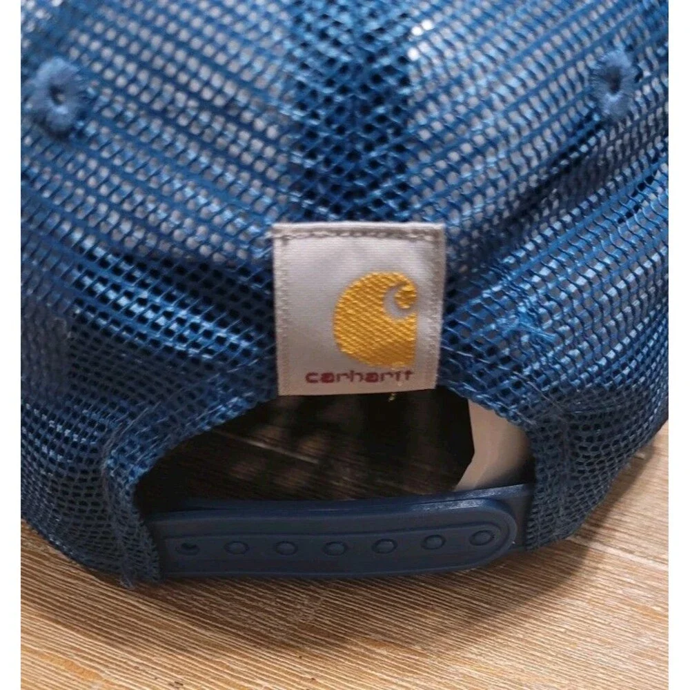 CARHARTT Retro Logo C Patch Blue Snapback Canvas Mesh Cap AH6132-M One Size